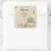 Parchment Vintage Spice Tijm Pot Fles  Vierkante Sticker (Tas)