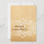 Parchment White Vine Wedding Invitation Kaart (Achterkant)