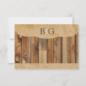 Parchment Wood Rustic Country rsvp met enveloppen (Achterkant)