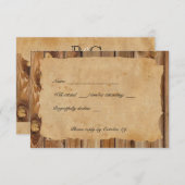 Parchment Wood Rustic Country rsvp met enveloppen (Voorkant / Achterkant)