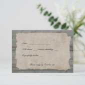 Parchment Wood Rustic Country rsvp met enveloppen (Staand voorkant)
