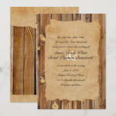 Parchment Wood Rustic Country Weddenschap Kaart (Voorkant / Achterkant)