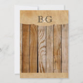 Parchment Wood Rustic Country Weddenschap Kaart (Achterkant)
