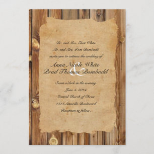Parchment Wood Rustic Country Weddenschap Kaart