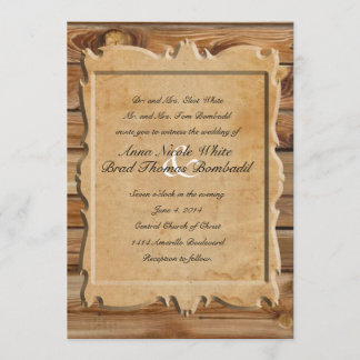 Parchment Wood Rustic Country Weddenschap Kaart