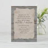 Parchment Wood Rustic Country Weddenschap Kaart (Staand voorkant)