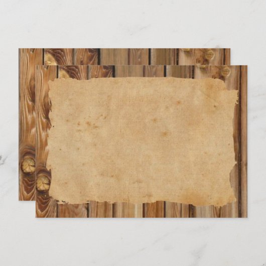 Parchment Wood Rustic Persoonlijk bedankt (Voorkant / Achterkant)