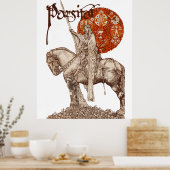 PARCIFAL IN DE VRAGENLIJST HOLY GRAIL Black White  Poster (Keuken)