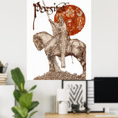 PARCIFAL IN DE VRAGENLIJST HOLY GRAIL Black White  Poster (Thuiskantoor)