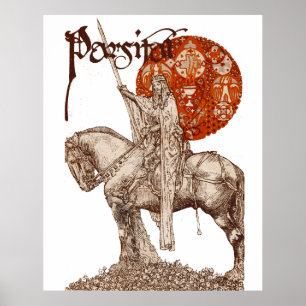 PARCIFAL IN DE VRAGENLIJST HOLY GRAIL Black White  Poster