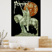 PARCIFAL IN DE VRAGENLIJST HOLY GRAIL Black White  Poster (Keuken)