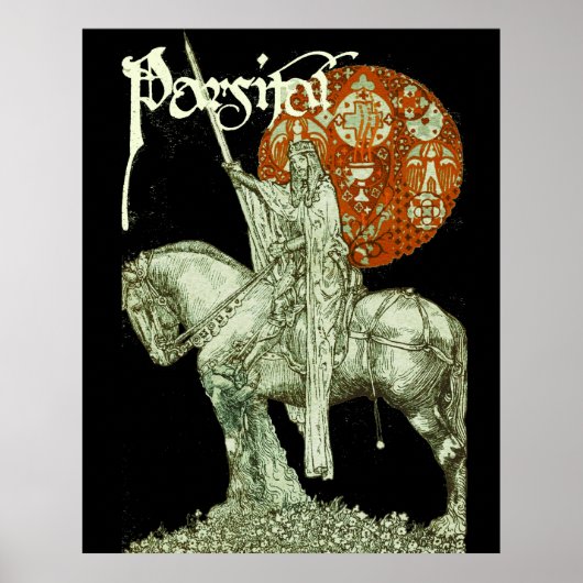 PARCIFAL IN DE VRAGENLIJST HOLY GRAIL Black White  Poster (Voorkant)
