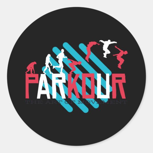 Parcour, Parkour, Acrobat, Freerunning Ronde Sticker (Voorkant)