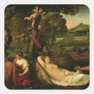 Pardo Venus of Jupiter en Antiope Vierkante Sticker