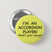 Pardon Accordion Player Ronde Button 5,7 Cm (Voorkant /achterkant)
