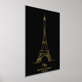 Pardon Eiffel Tower Line Art Wall Travel Coupure Folie Afdrukken (Laagn)
