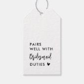 Pardon met bridesmaid Duties Bridesmaid Cadeaulabel (Voorkant)