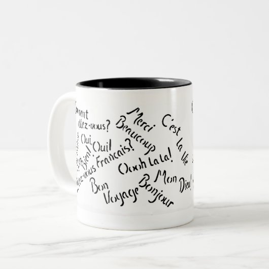 Pardon, mijn Frans Tweekleurige Koffiemok (Voorkant links)