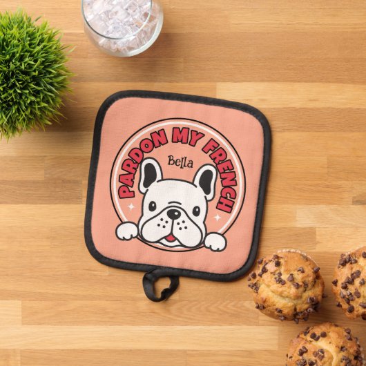 Pardon Mijn Franse Bulldog Roze Frenchie Cartoon D Pannenlap (Top down)