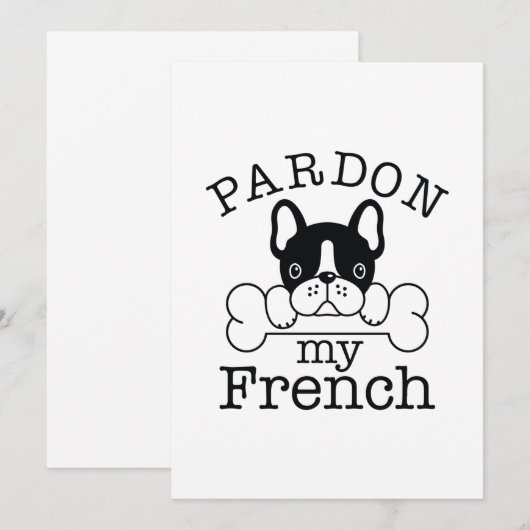 Pardon My French Bedankkaart (Voorkant / Achterkant)