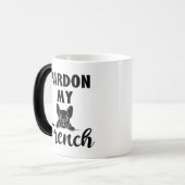 Pardon My French - Funny French Bulldog Magische Mok (Voorkant links)