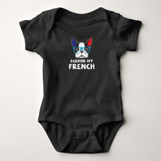 Pardon My French Funny French Bulldog Romper (Voorkant)