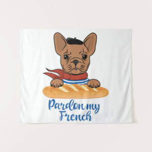 Pardon My French - Funny French Bulldog Wandkleed