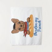 Pardon My French - Funny French Bulldog Wandkleed (Voorkant)