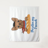 Pardon My French - Funny French Bulldog Wandkleed (Voorkant)