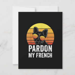 Pardon My French Hondenliefhebber Gift Frenchie Bu Bedankkaart