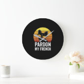 Pardon My French Hondenliefhebber Gift Frenchie Bu Grote Klok (Huis)