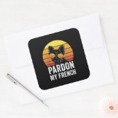 Pardon My French Hondenliefhebber Gift Frenchie Bu Vierkante Sticker (Envelop)