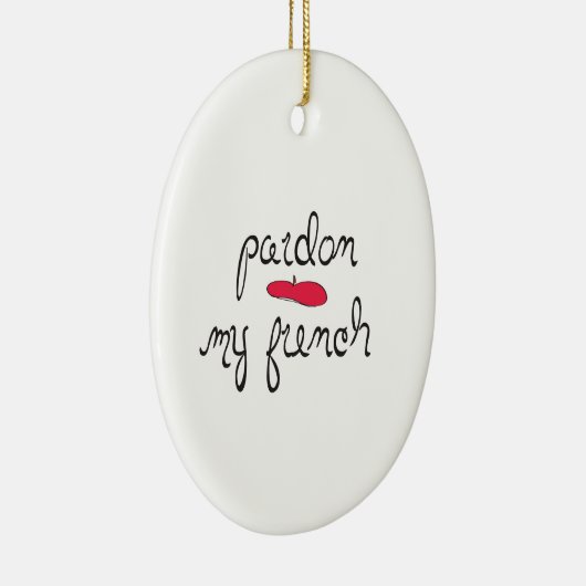 Pardon My French met Beret Keramisch Ornament (Rechts)