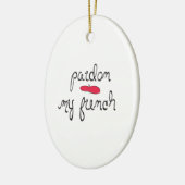 Pardon My French met Beret Keramisch Ornament (Links)