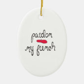 Pardon My French met Beret Keramisch Ornament (Voorkant)
