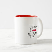 Pardon My French met Beret Tweekleurige Koffiemok (Voorkant rechts)