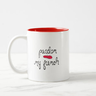 Pardon My French met Beret Tweekleurige Koffiemok