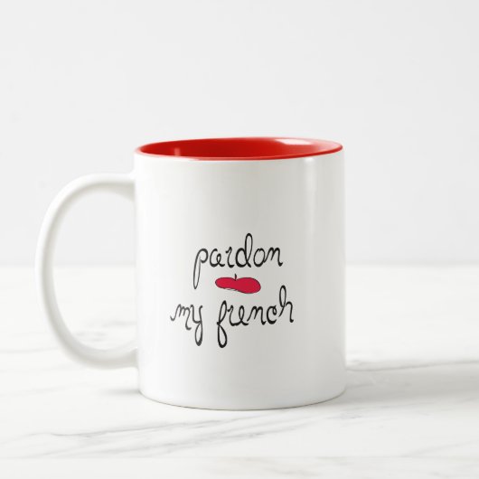 Pardon My French met Beret Tweekleurige Koffiemok (Links)