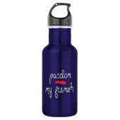 Pardon My French met Beret Waterfles (Voorkant)