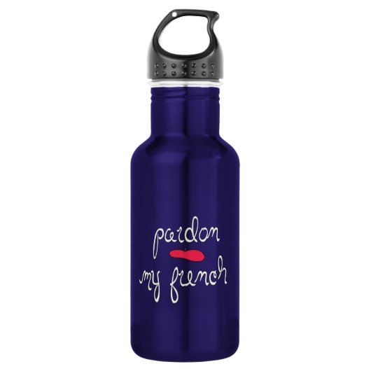 Pardon My French met Beret Waterfles (Voorkant)
