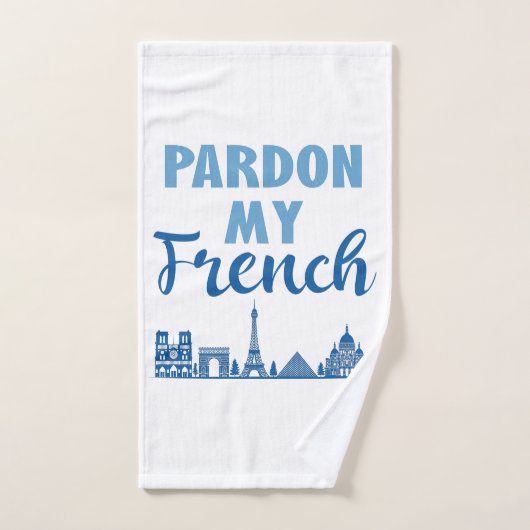 Pardon My French - Paris Skyline Handdoek (Handdoek)