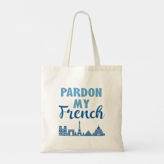 Pardon My French - Paris Skyline Tote Bag (Achterkant)