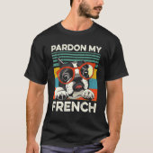 Pardon My French Retro T-shirt (Voorkant)
