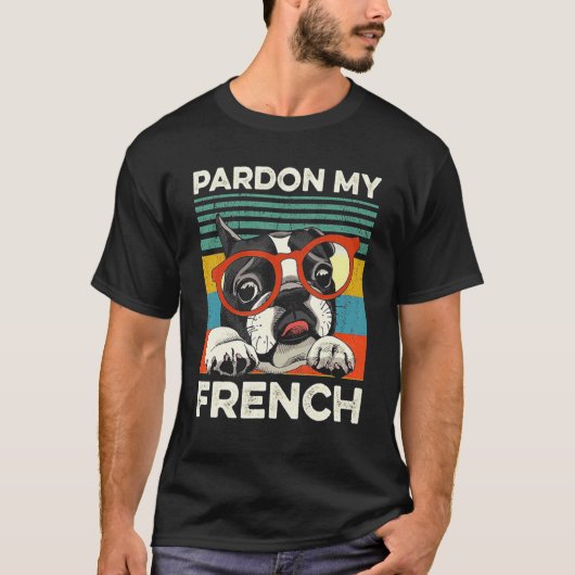 Pardon My French Retro  T-shirt (Voorkant)