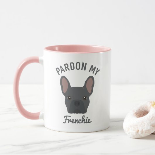Pardon my Frenchie | Cute Blue French Bulldog Mok (Met donut)