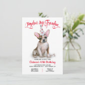 Pardon my Frenchie French Bulldog BIrthday Party Kaart (Staand voorkant)