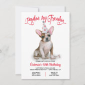 Pardon my Frenchie French Bulldog BIrthday Party Kaart (Voorkant)