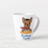 Pardon My Frenchie - Funny French Bulldog Latte Mok (Rechterhoek)
