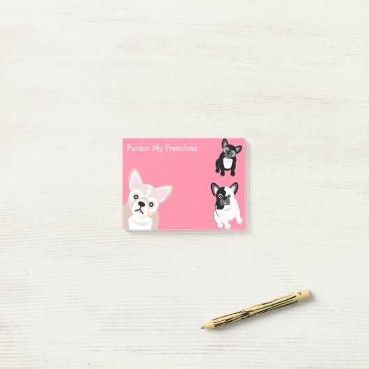 Pardon My Frenchies Post-it® Notes (Op bureau)