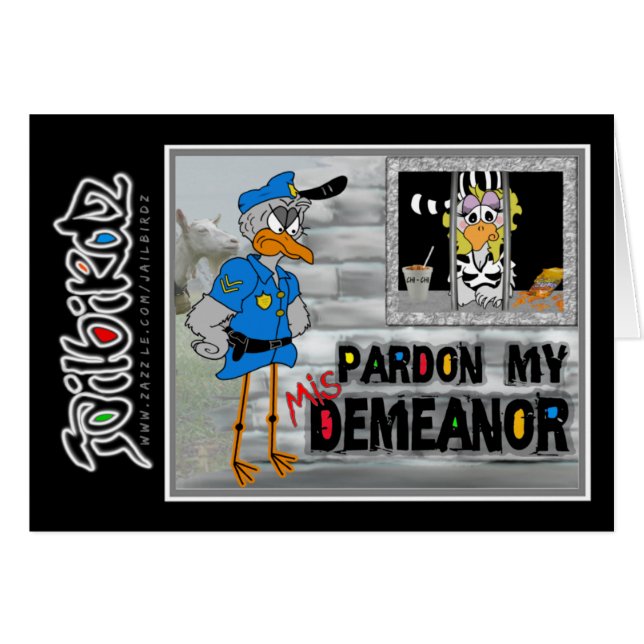 Pardon my (mis)demeanor: Jailbird card (Voorkant Horizontaal)